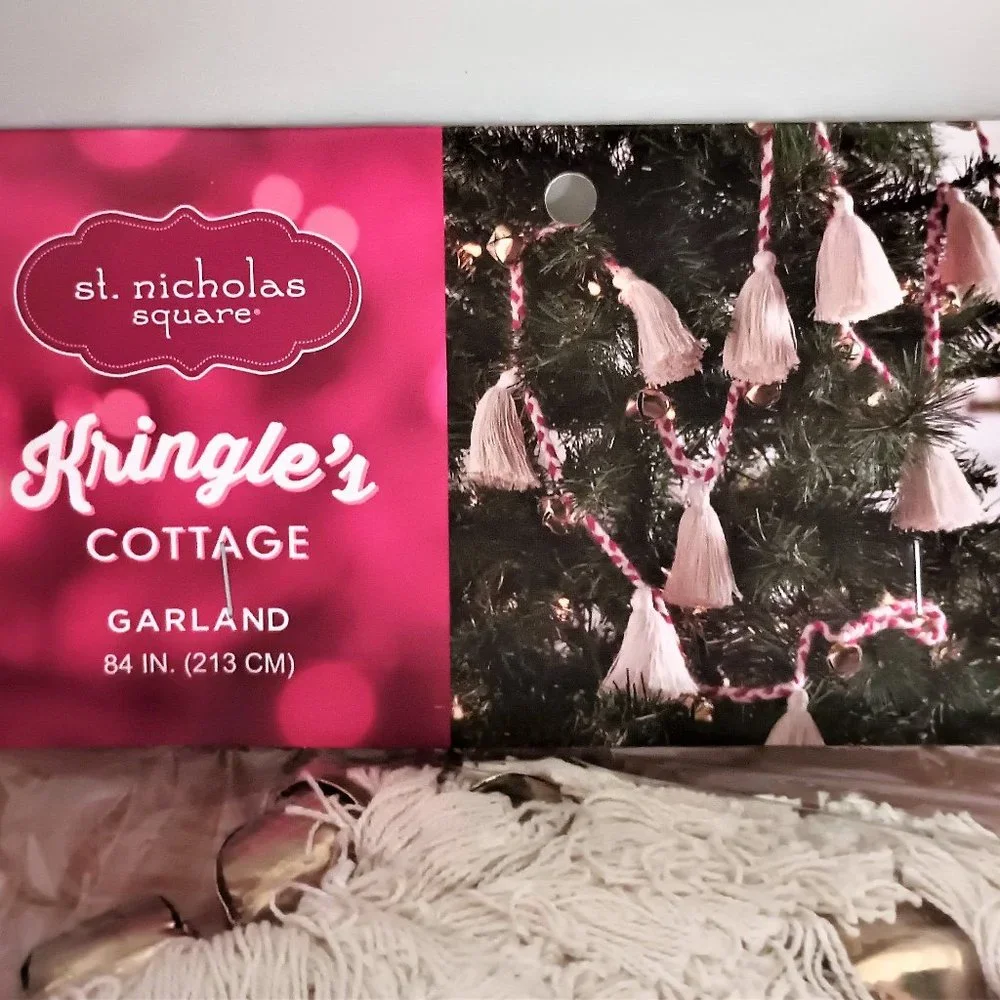 St. Nicholas Square® Kringle's Cottage Jingle Bell Tassel Garland/84 inches
